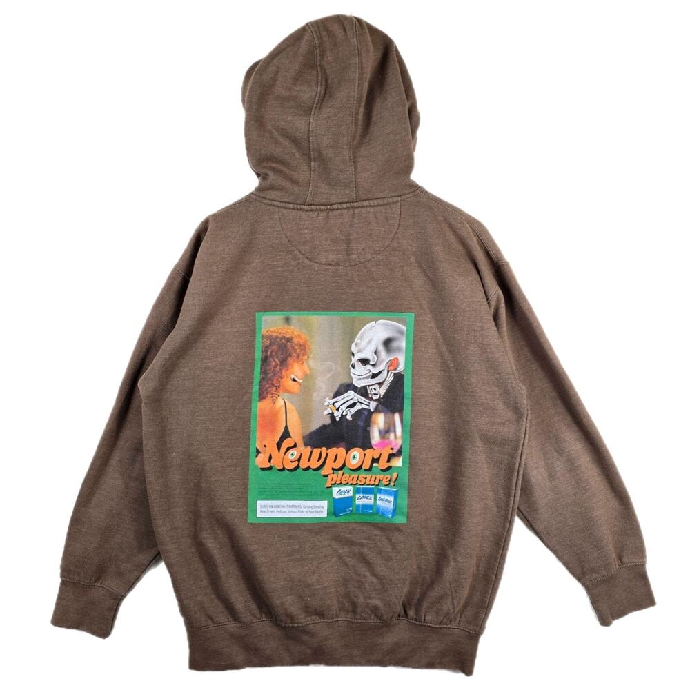 Cosey Newport Pleasure Hoodie Sweatshirt Size Large Hip-Hop Skater Skull